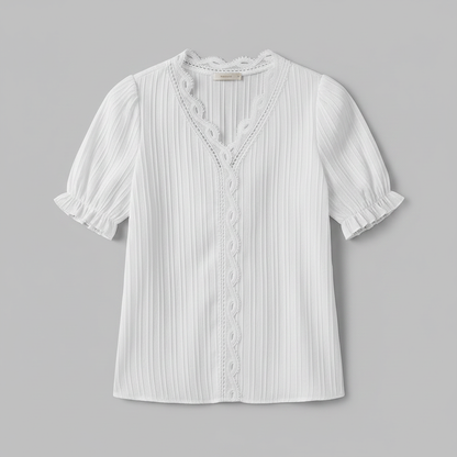 White Puff Sleeve Blouse | Women's Summer Tops Plus Size